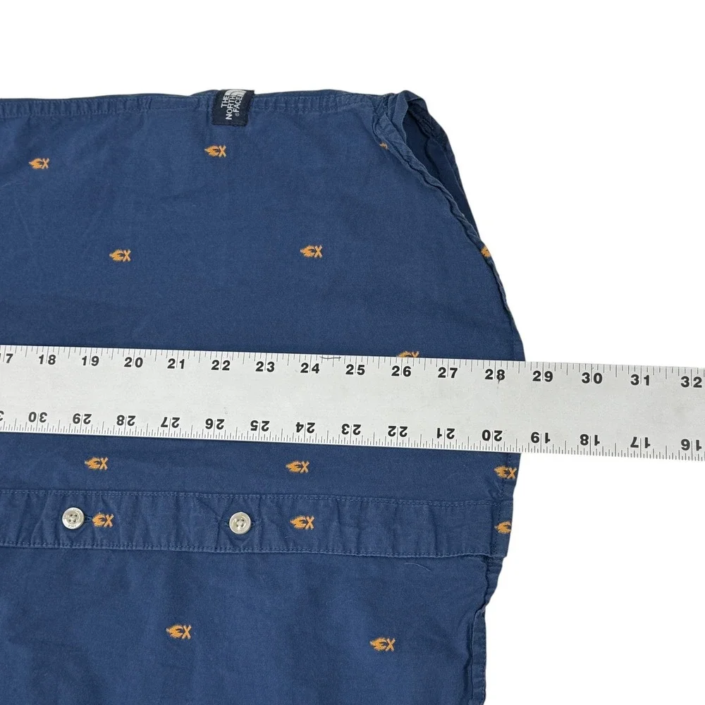 The North Face Blue Campfire Print‎ Baytrail Jacquard Short-Sleeve Shirt Mens M